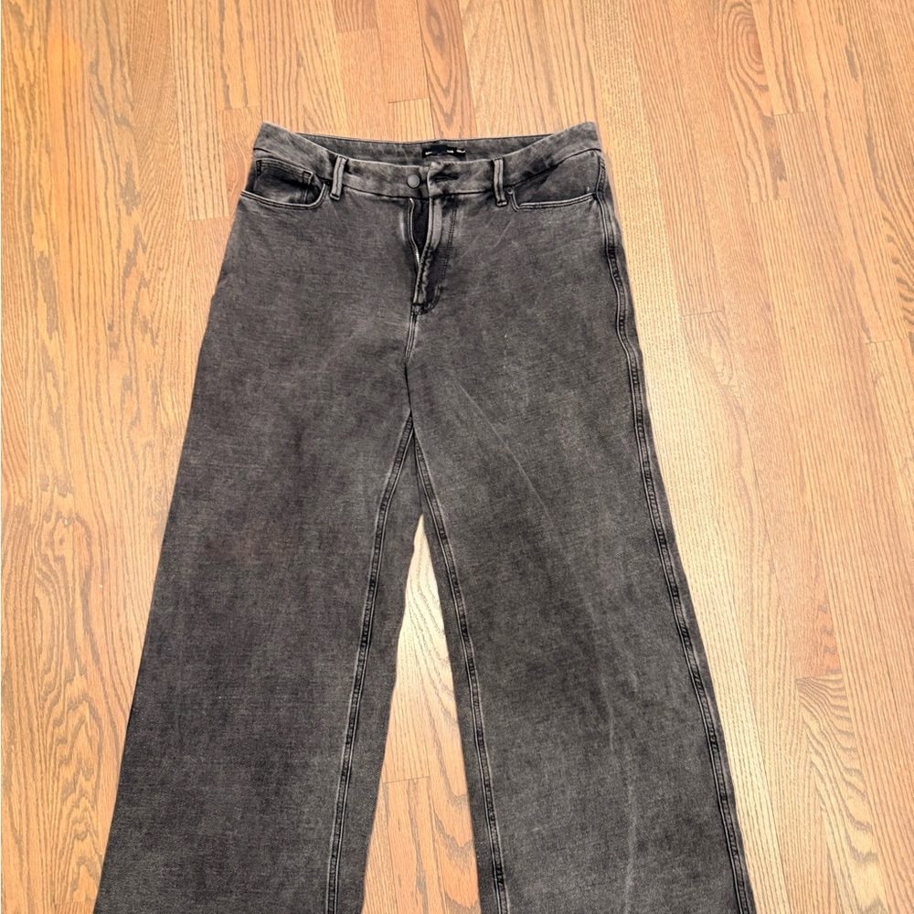 Good American Charcoal Wide Leg Jeans